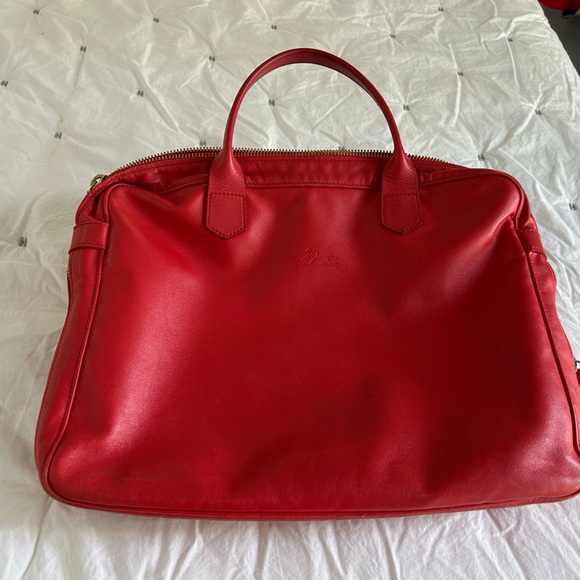 Longchamp Orange Soft Leather Small Briefcase - Picture 3 of 9